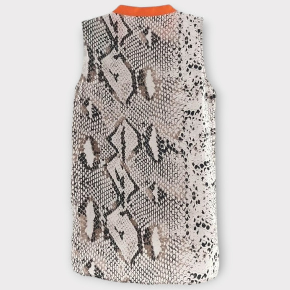 Laila & Savannah Womens Silk Blouse Size XS Snakeprint Sleeveless Button Up - Picture 2 of 5